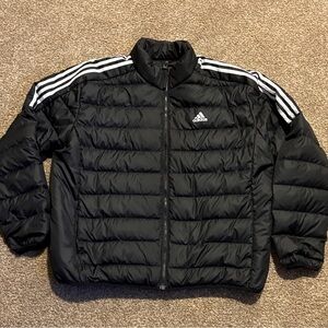 Adidas Men's Black and White Puffer Jacket